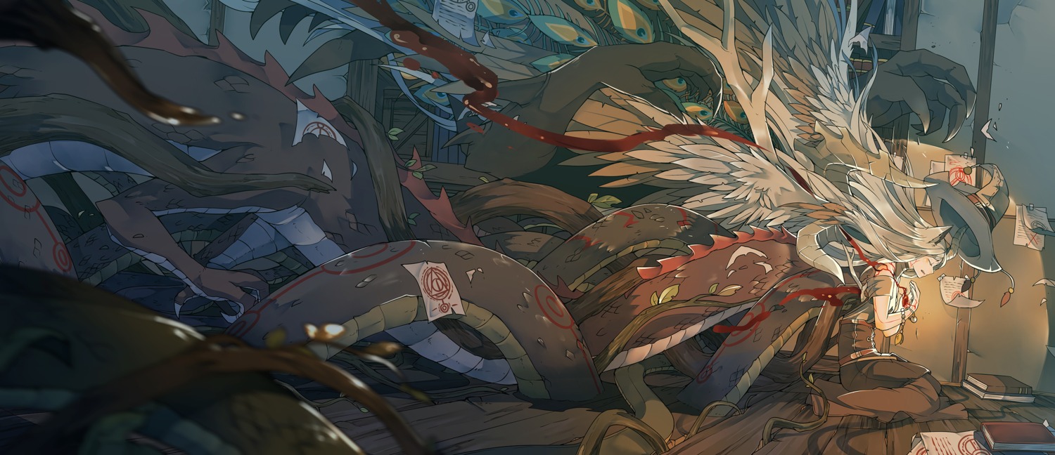 animal_ears, horns, monster, sinlaire, wings