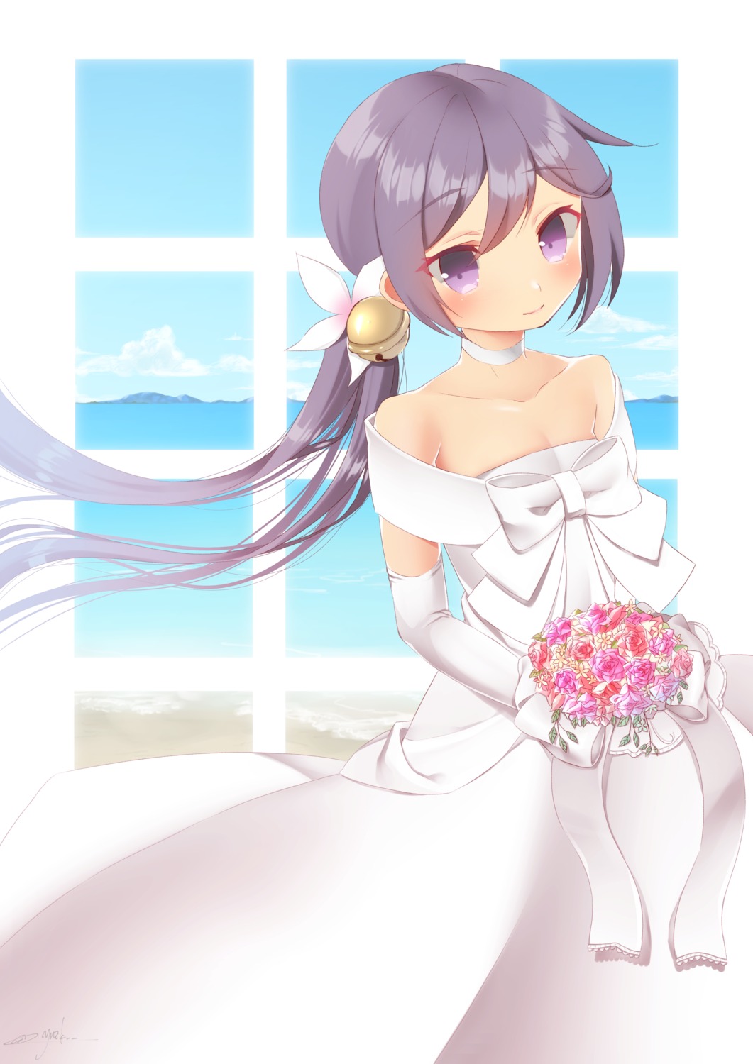 akebono_(kancolle), dress, kantai_collection, wedding_dress, yuu_zaki