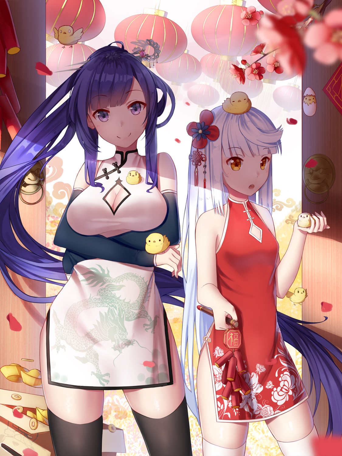 chinadress, cleavage, ji_dao_ji, le_fantasque_(zhanjianshaonv), shinano_(zhanjianshaonv), thighhighs, zhanjianshaonv
