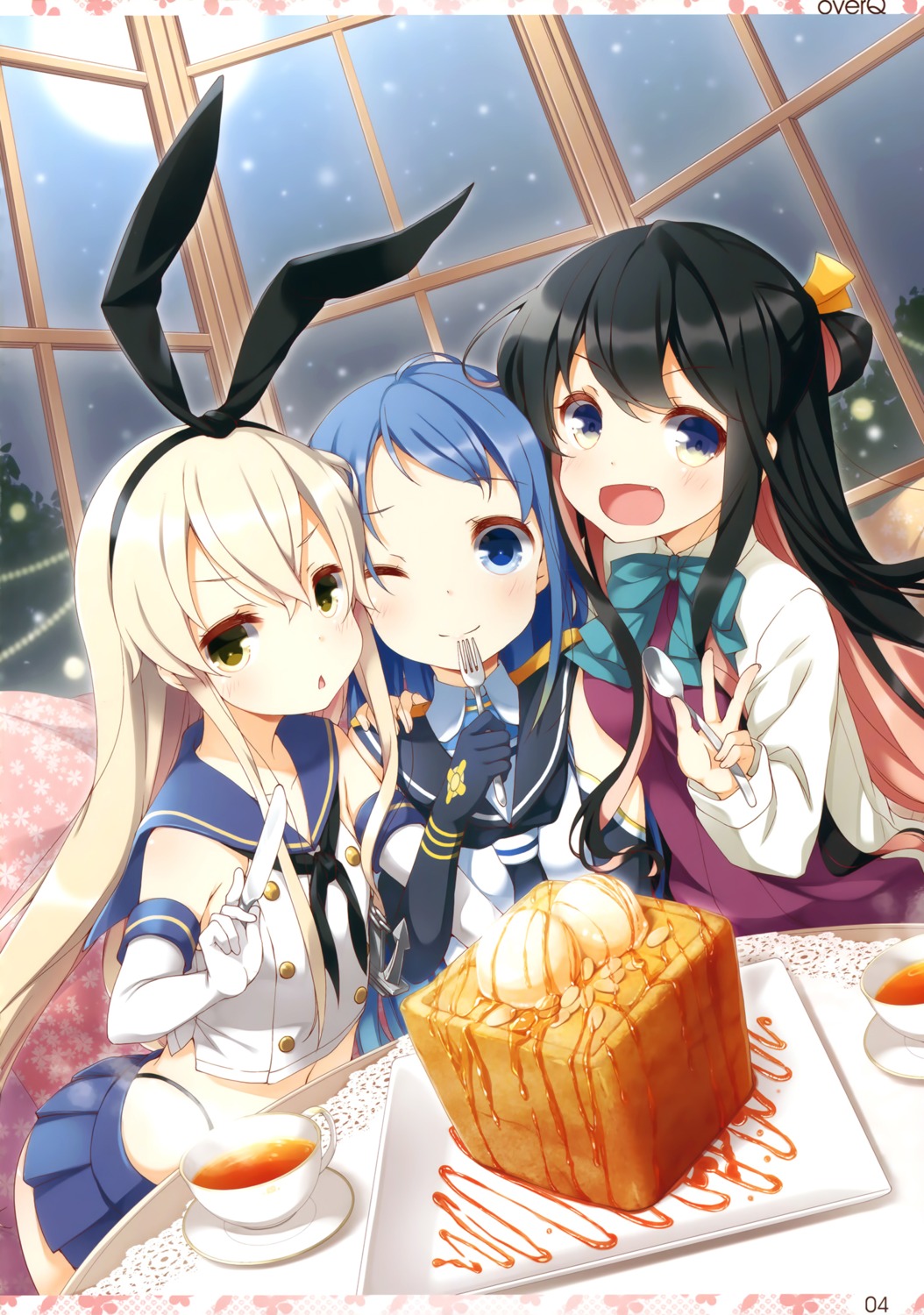 kantai_collection, naganami_(kancolle), samidare_(kancolle), seifuku, seqmed, shimakaze_(kancolle), yume_no_owari