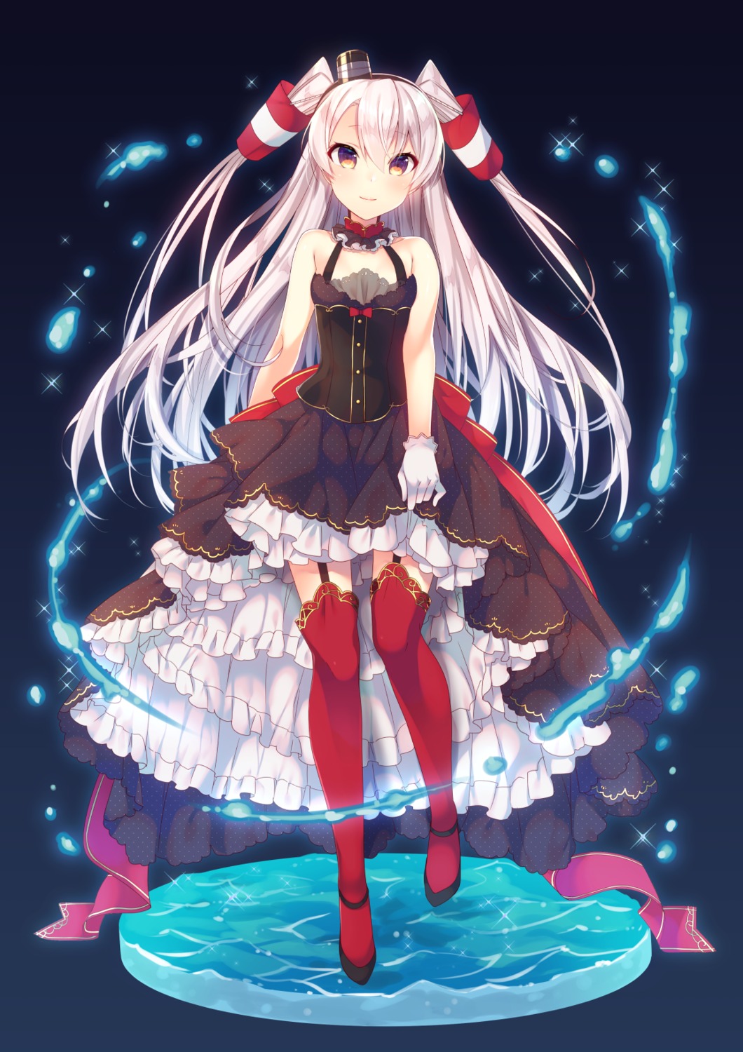 amatsukaze_(kancolle), dress, kantai_collection, stockings, tahya, thighhighs