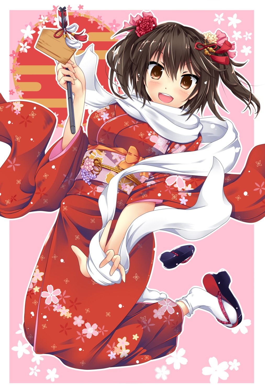 akairo_no_mako, kantai_collection, kimono, sendai_(kancolle)