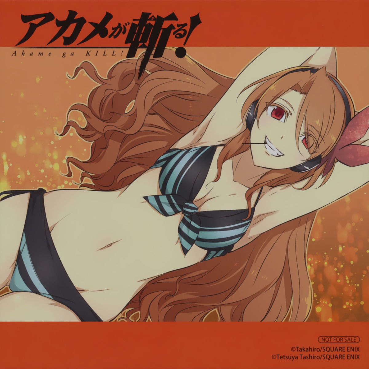 akame_ga_kill!, bikini, chelsea_(akame_ga_kill!), cleavage, headphones, swimsuits, tashiro_tetsuya