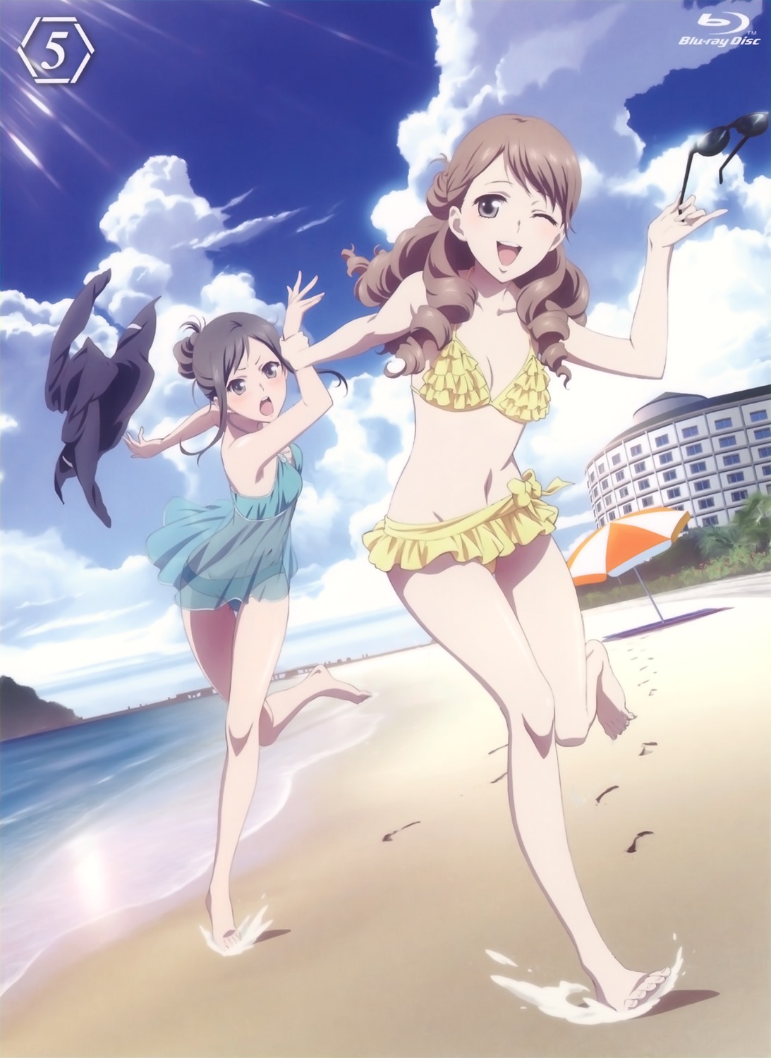 bikini, cleavage, hanasaku_iroha, megane, see_through, swimsuits, tsurugi_minko, wakura_yuina