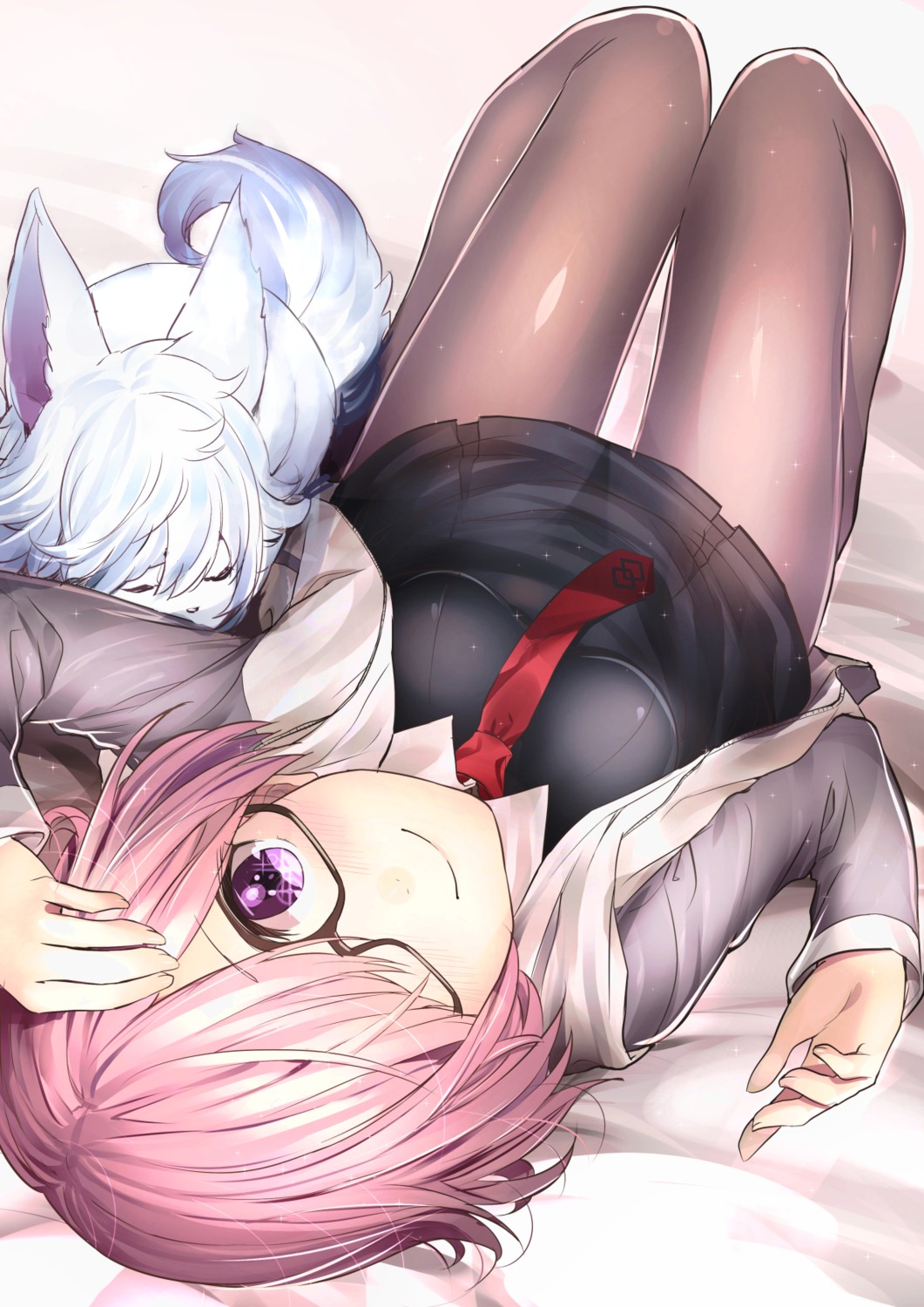 akechi_shizuku, fate/grand_order, mash_kyrielight, megane, pantyhose