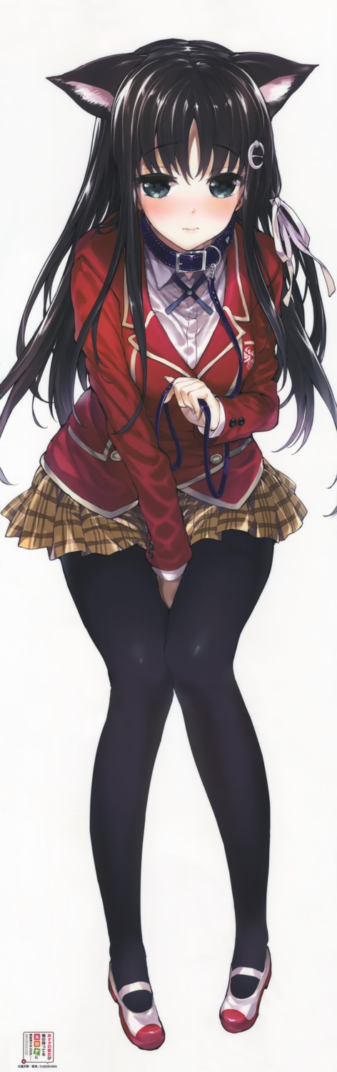 animal_ears, dakimakura, hiota_no_kanojo_ga_ore_no_motteru_eroge_ni_kyoumi_shinshin_nanda_ga......, misaki_honoka, mutsutake, nekomimi, pantyhose, seifuku