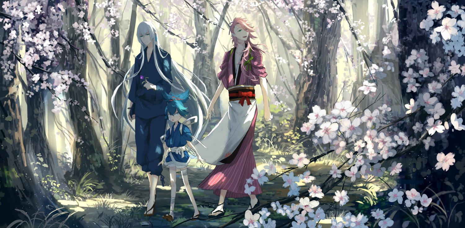 asian_clothes, bandages, kousetsu_samonji, male, pippi, sayo_samonji, souza_samonji, touken_ranbu