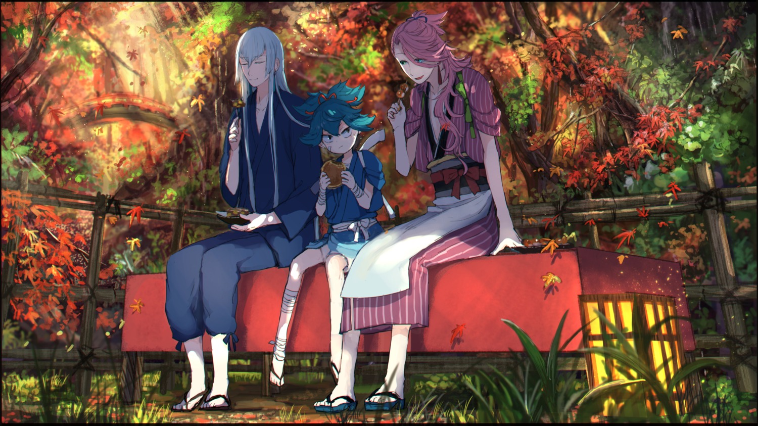 asian_clothes, bandages, kousetsu_samonji, male, pippi, sayo_samonji, souza_samonji, touken_ranbu
