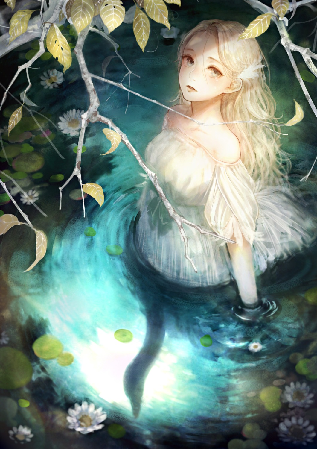 dress, romiy, swan_lake, wet