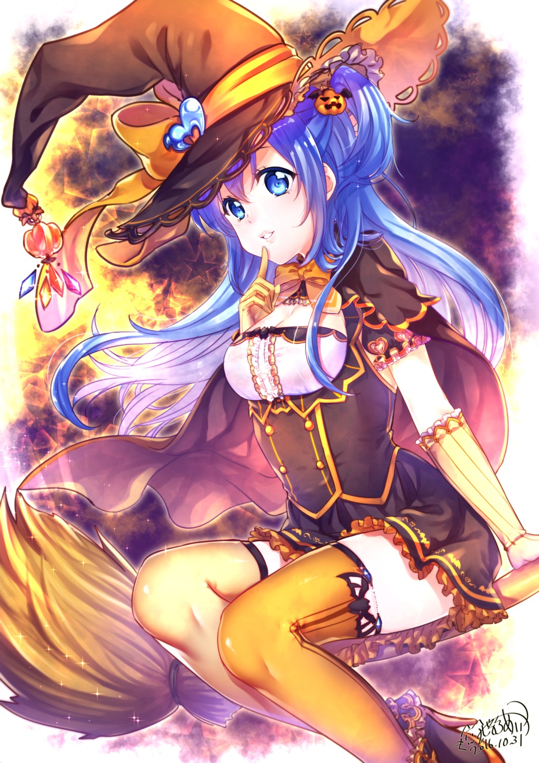 cleavage, debi_(akuma), halloween, heels, thighhighs, witch