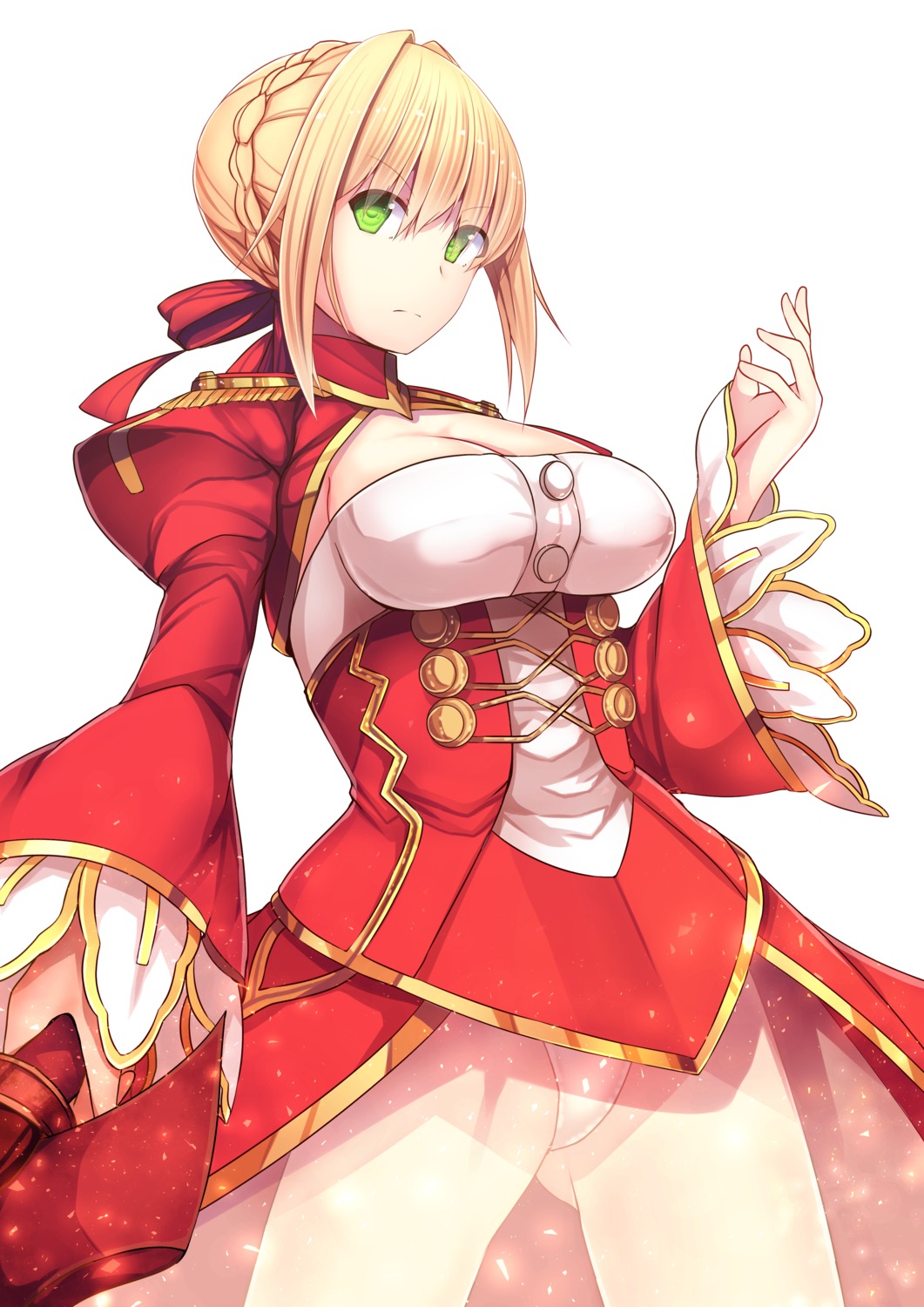 cleavage, daiaru, dress, fate/extra, fate/grand_order, fate/stay_night, nero_claudius_(fate), pantsu, see_through