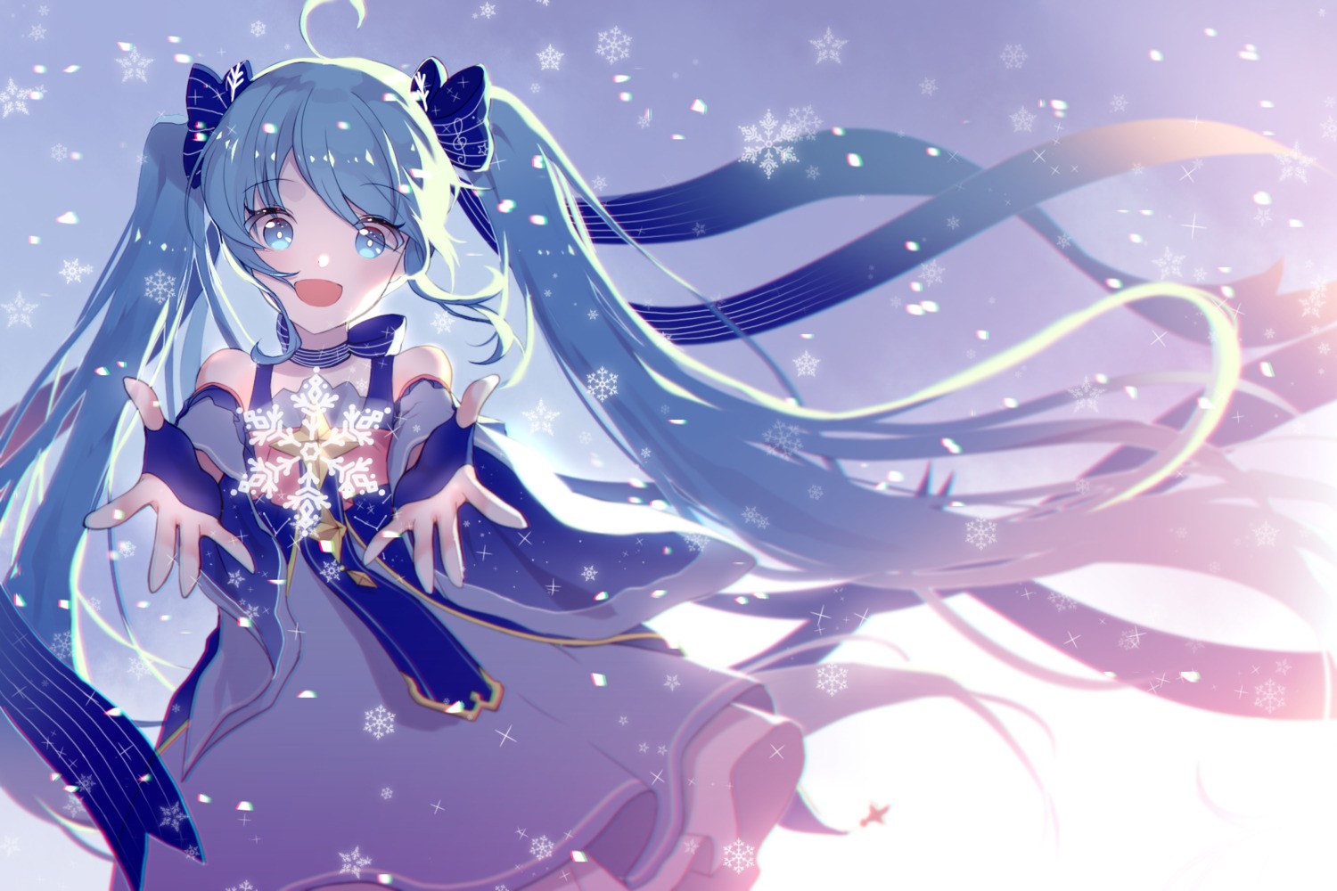 dress, hatsune_miku, mechuragi, vocaloid, wallpaper, yuki_miku