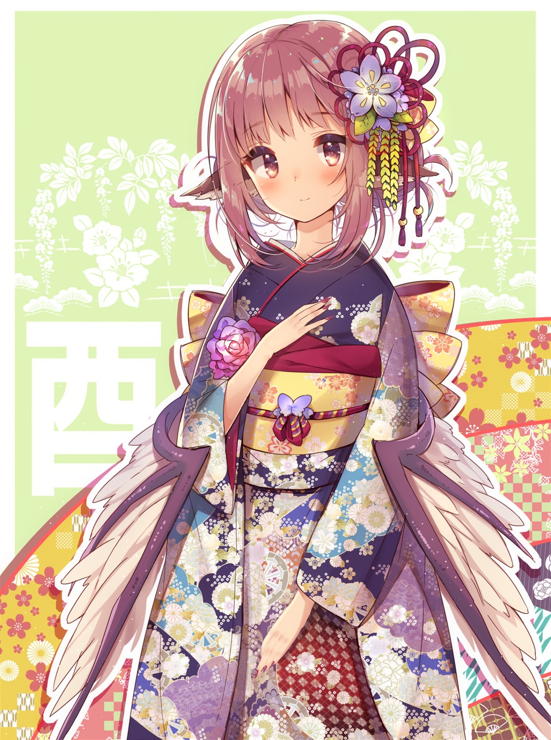 animal_ears, kimono, mystia_lorelei, touhou, usamata, wings