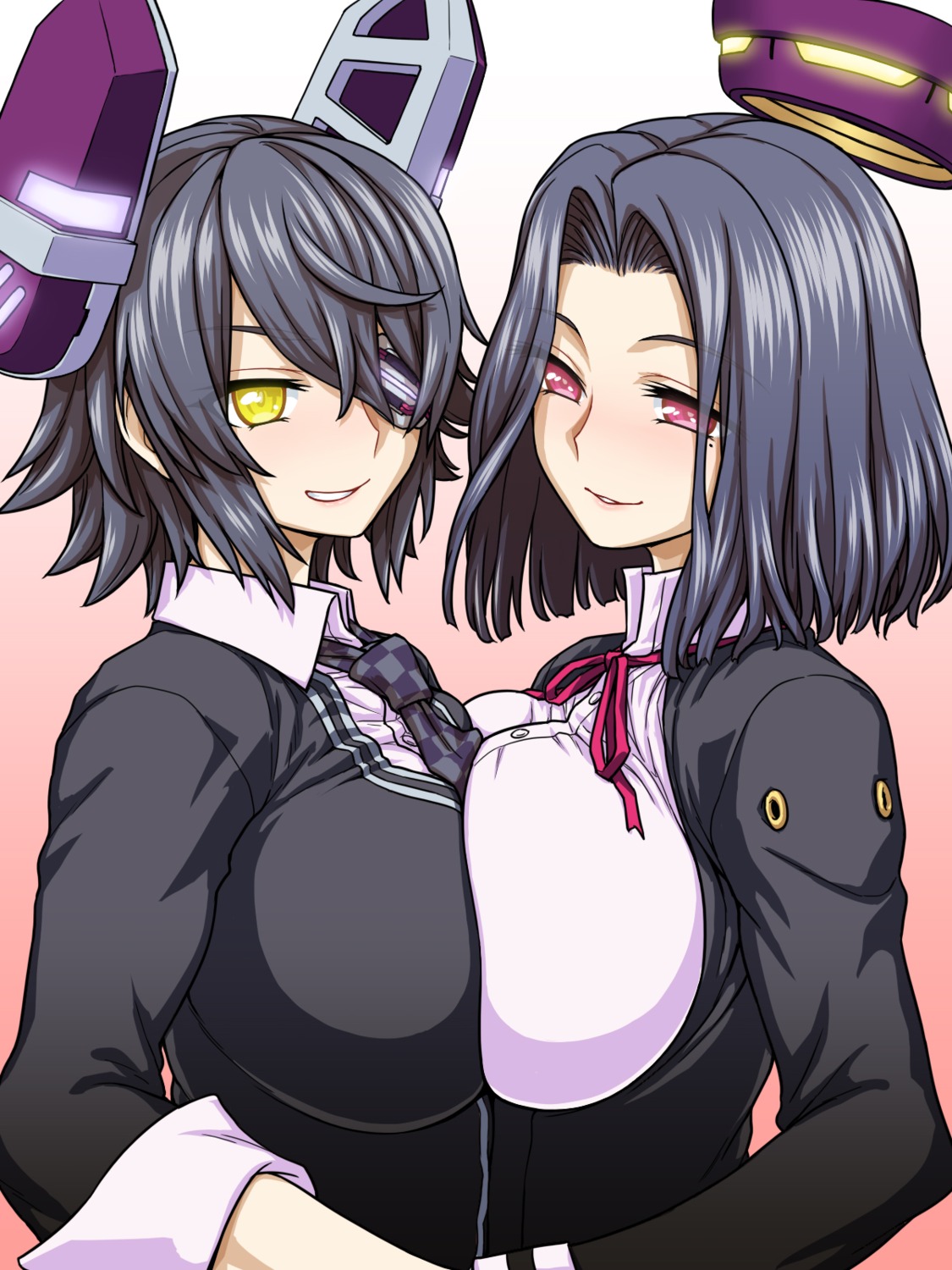 eyepatch, itou_yuuji, kantai_collection, symmetrical_docking, tatsuta_(kancolle), tenryuu_(kancolle)