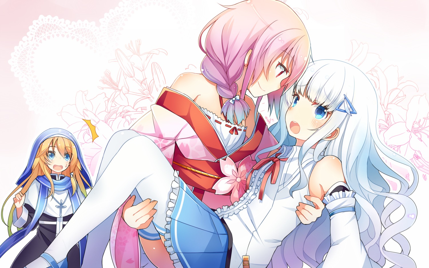 crossover, kuuki_shoujo, magi_in_wanchin_basilica, nun, seifuku, sergestid_shrimp_in_tungkang, somnium, the_personification_of_atmosphere, thighhighs, xiao_ma, xuan_ying