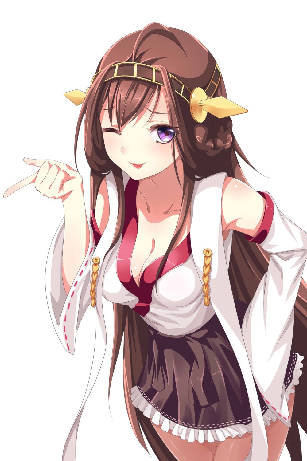 cleavage, japanese_clothes, kantai_collection, kongou_(kancolle), mosquito_coils