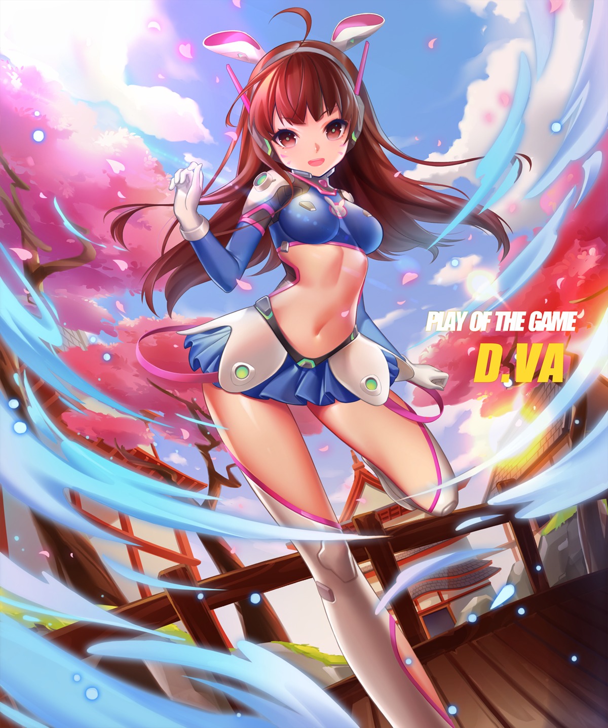 animal_ears, d.va, headphones, littleamber, overwatch, tattoo, thighhighs