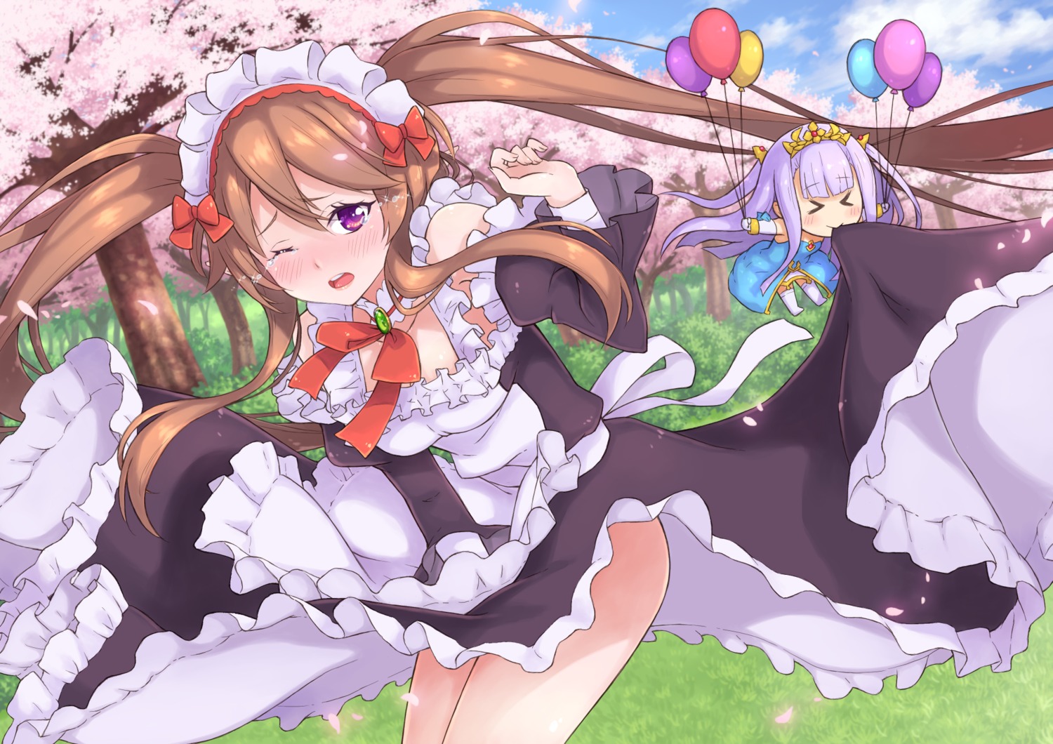 chibi, gun_(artist), maid, myuseru_foaran, outbreak_company, petralka_anne_eldant_iii, pointy_ears