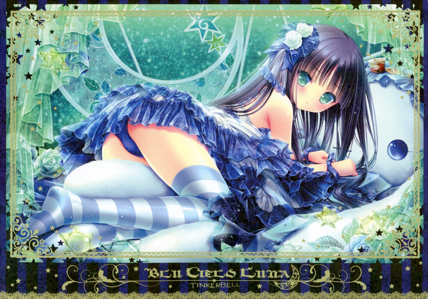 ass, blucielo, dress, lingerie, loli, lolita_fashion, pantsu, see_through, thighhighs, tinkle