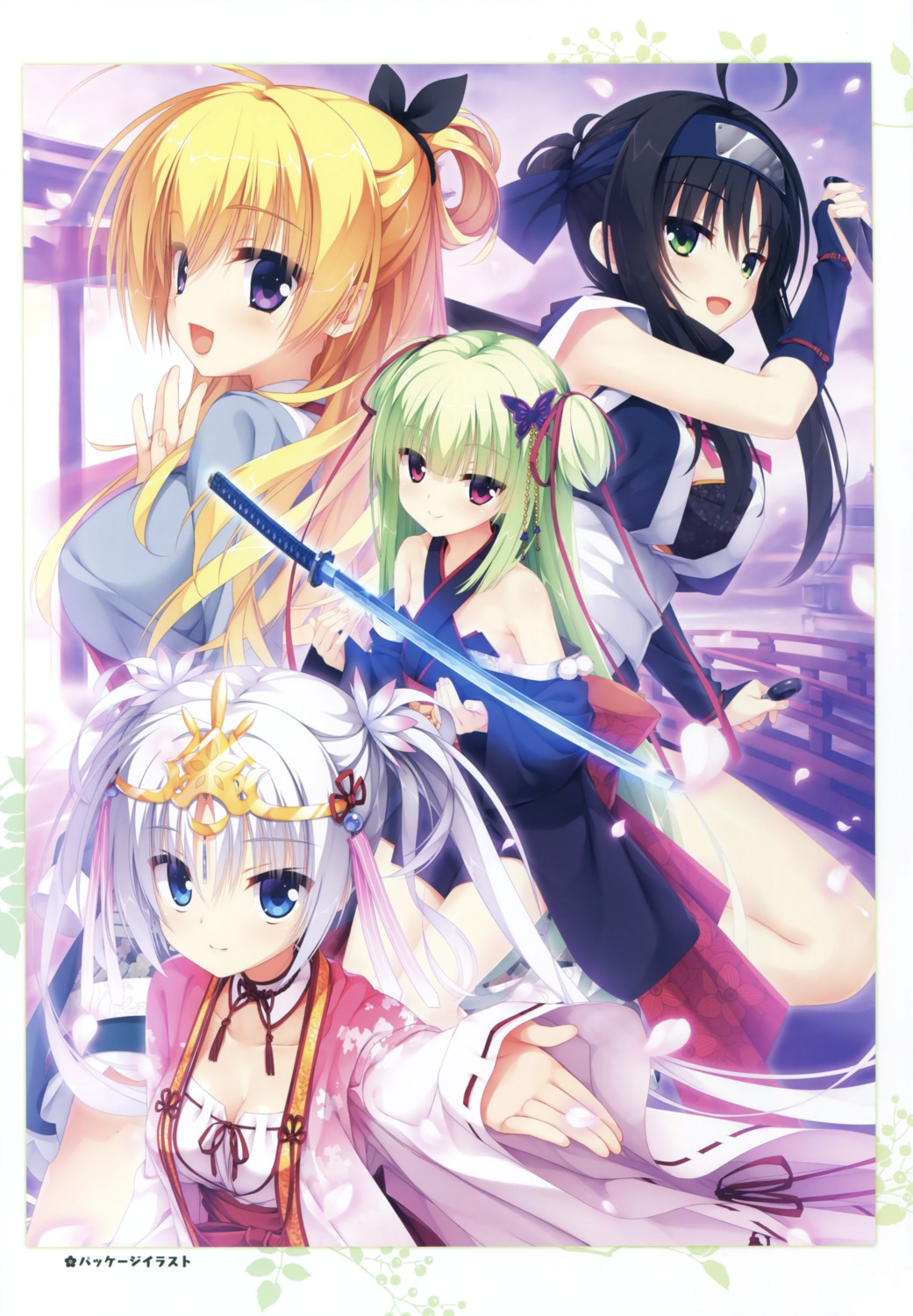 cleavage, hitachi_mako, japanese_clothes, kobuichi, lena_liechtenauer, lolita_fashion, miko, murasame_(senren_banka)