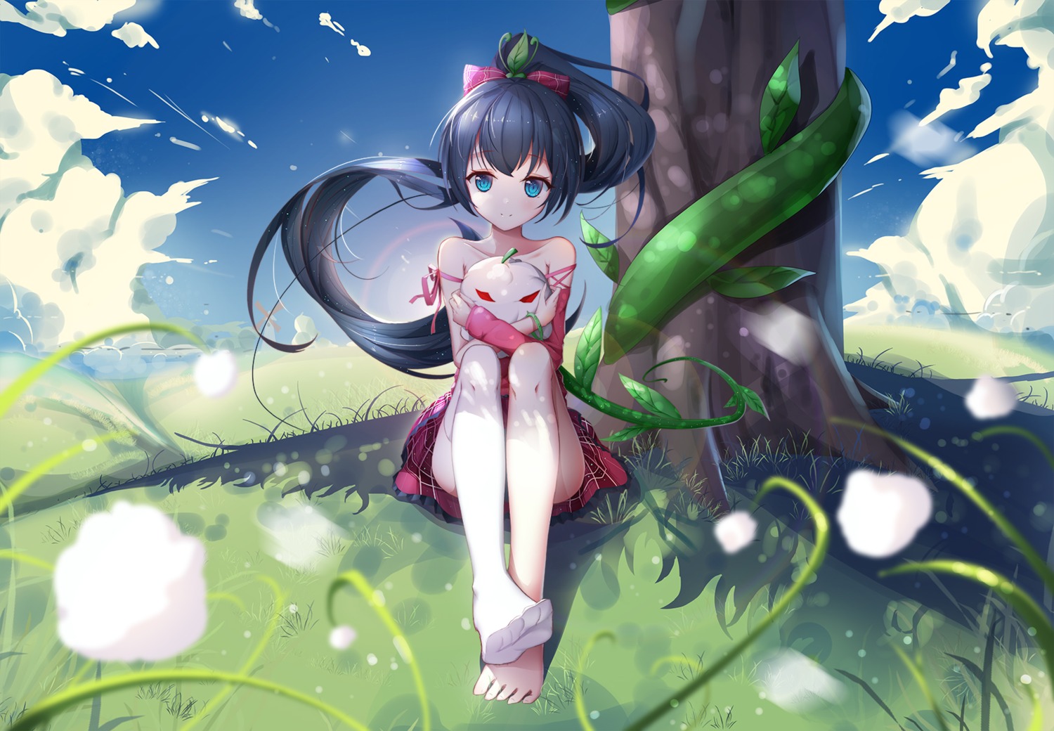 asa_ni_haru, feet, hotarugusa_(onmyouji), onmyouji, thighhighs