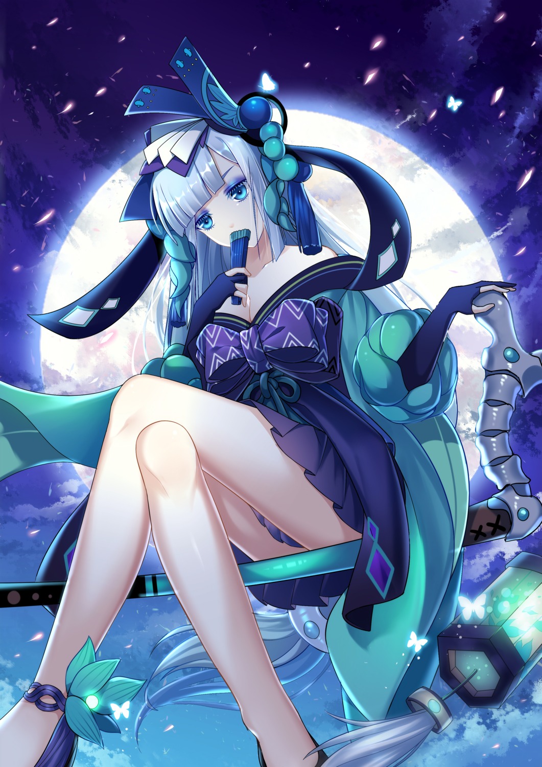 aoandon, cleavage, japanese_clothes, onmyouji, sannio