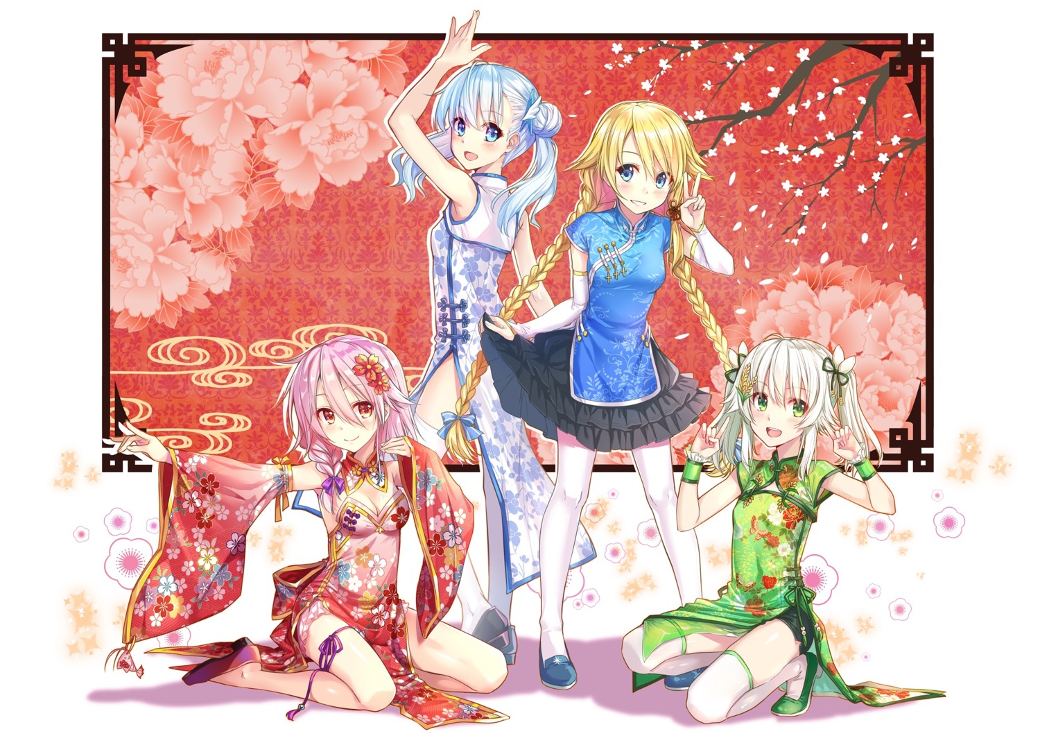 chinadress, cleavage, garter, heels, hika_(cross-angel), kuuki_shoujo, magi_in_wanchin_basilica, pantyhose