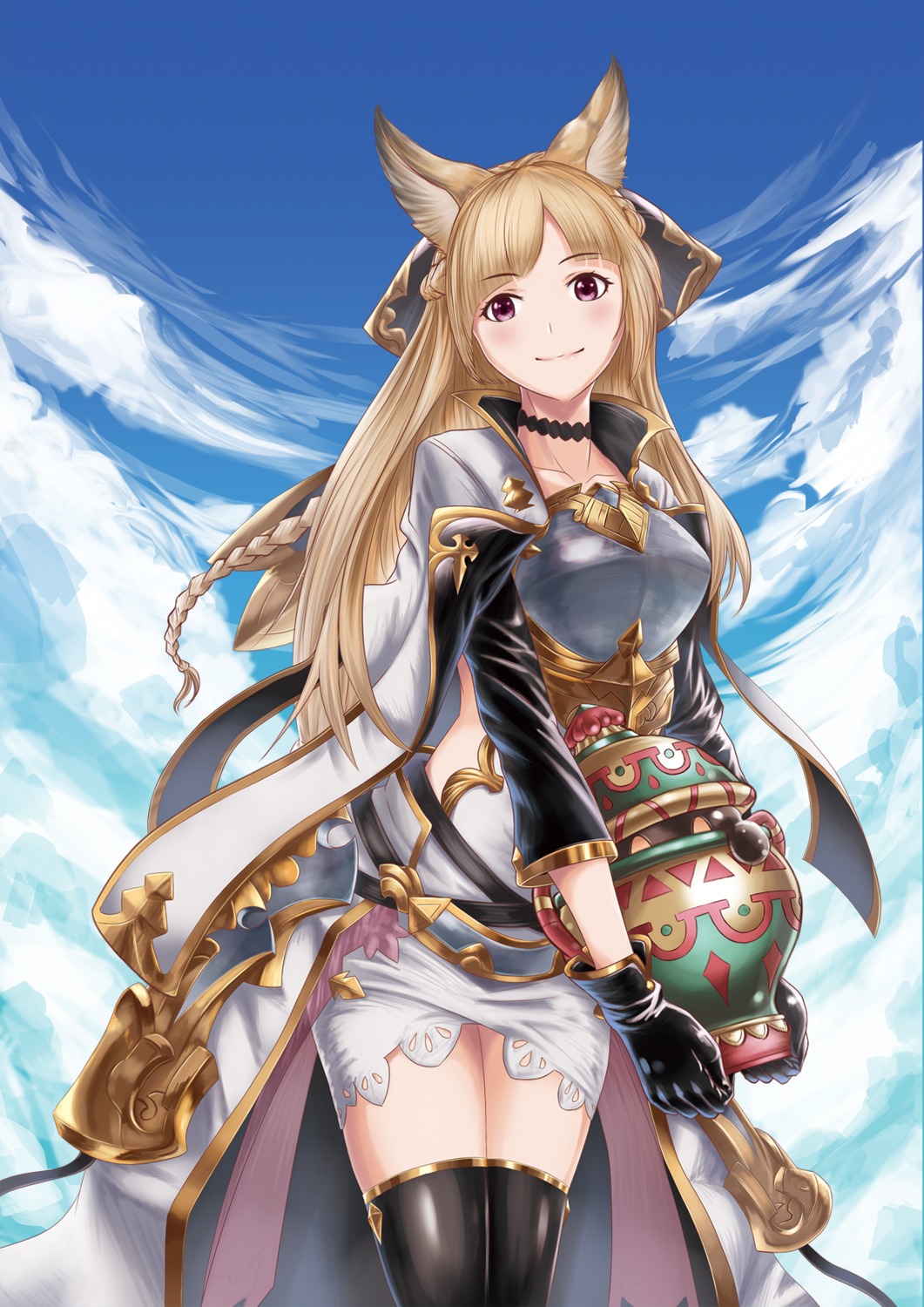 animal_ears, armor, baraniku, granblue_fantasy, thighhighs, yuisis_(granblue_fantasy)