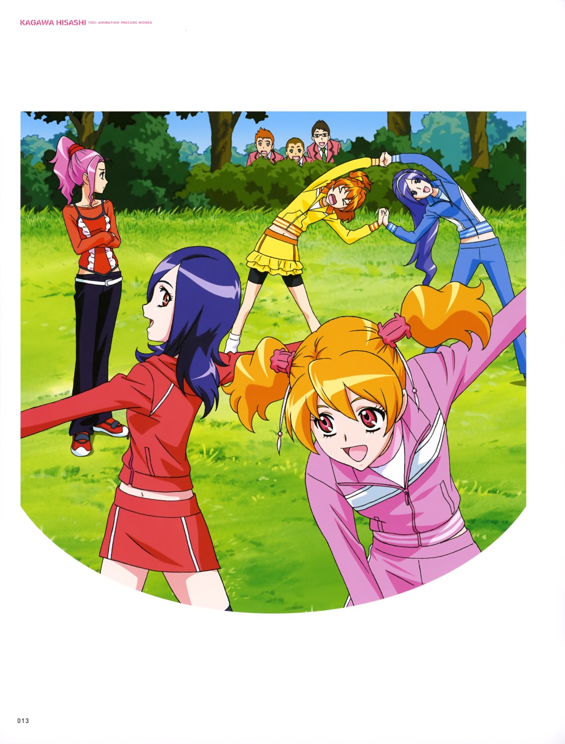 aono_miki, bike_shorts, chinen_daisuke, chinen_miyuki, fresh_precure!, gym_uniform, higashi_setsuna, megane, mikoshiba_kento, momozono_love, precure, sawa_yuki, seifuku, yamabuki_inori