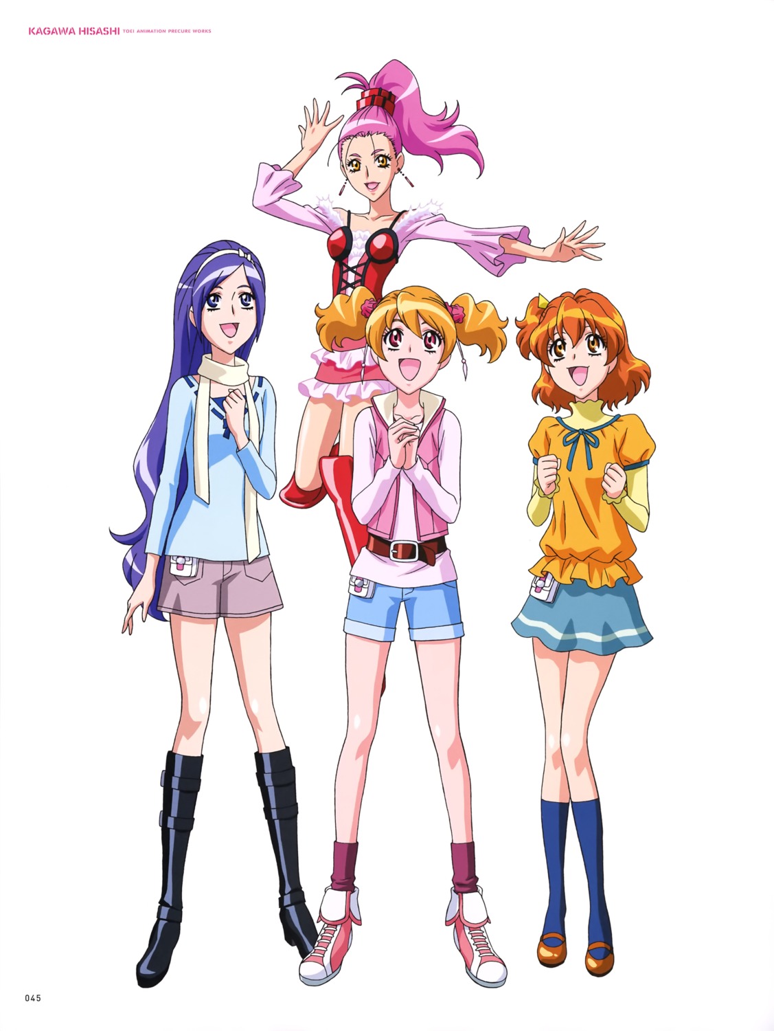 aono_miki, chinen_miyuki, fresh_precure!, heels, momozono_love, precure, yamabuki_inori
