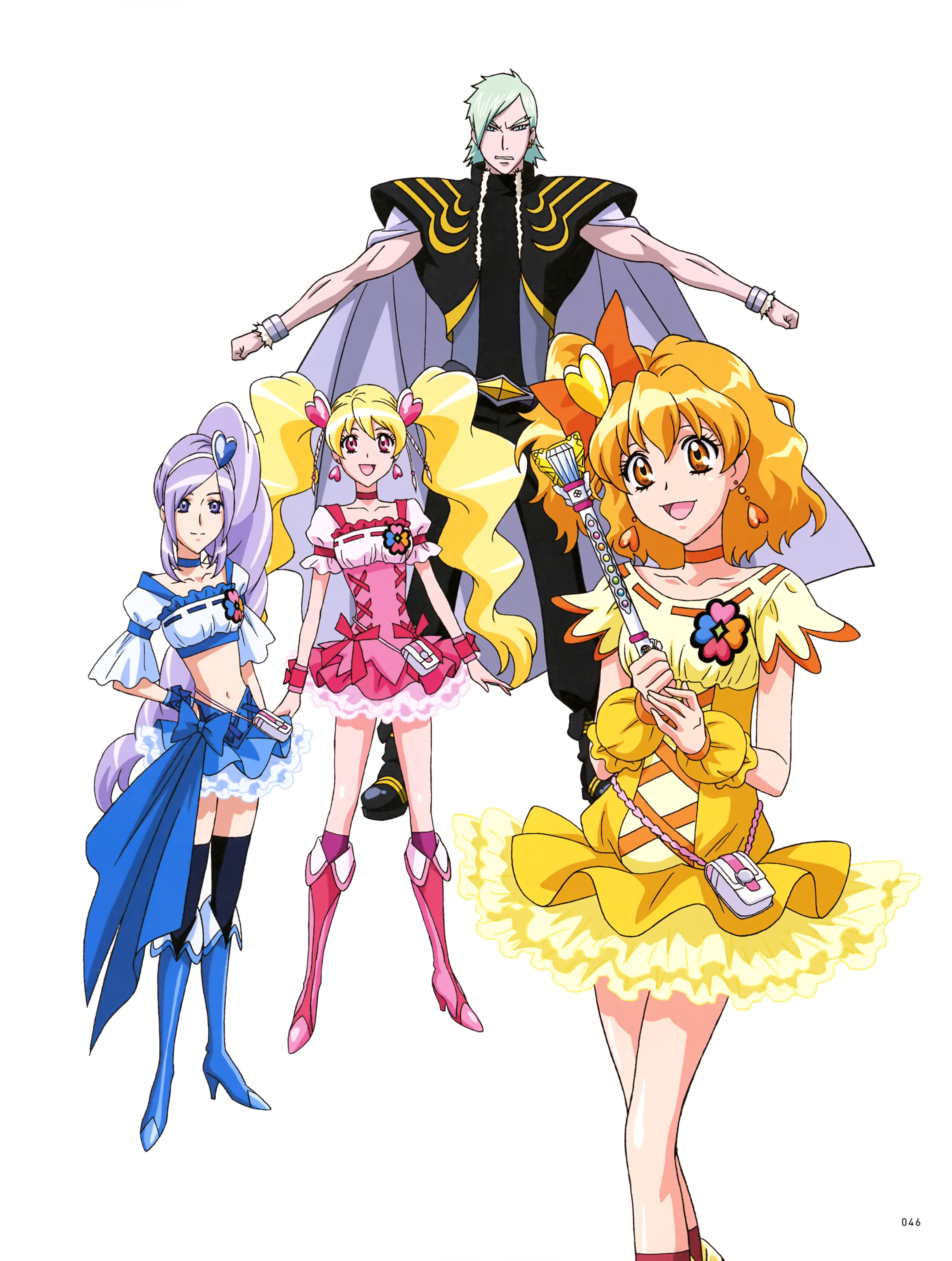 aono_miki, dress, fresh_precure!, heels, momozono_love, precure, thighhighs, weapon