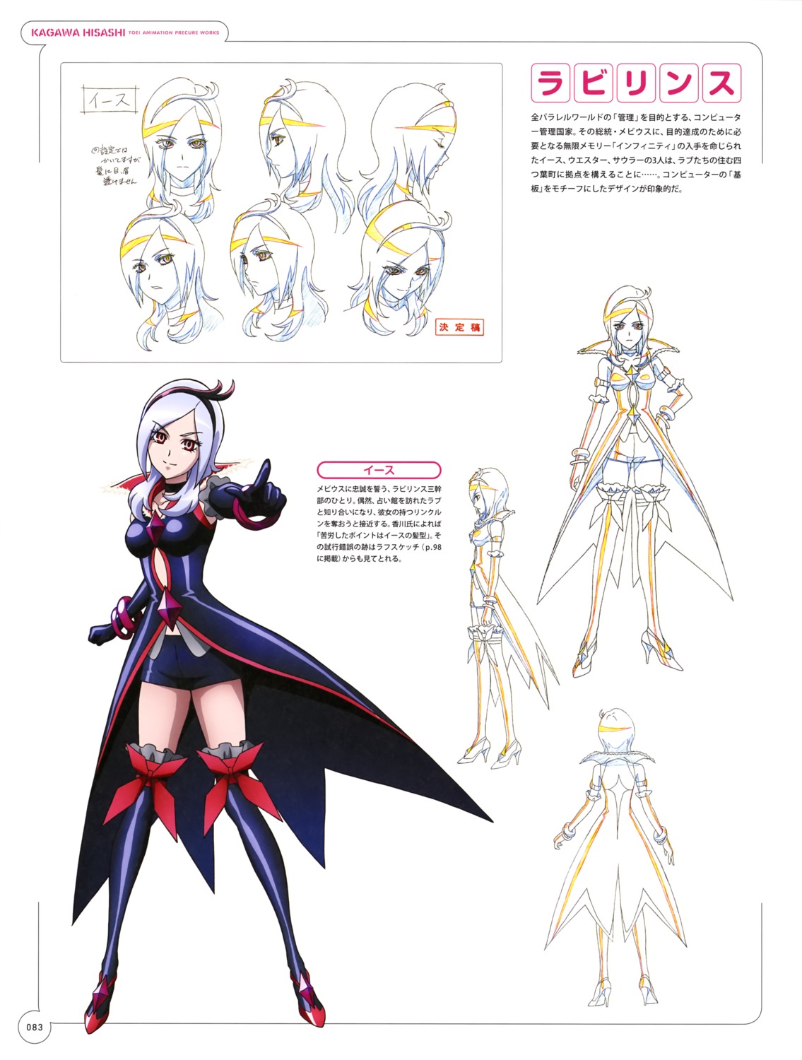 character_design, expression, fresh_precure!, heels, higashi_setsuna, precure, sketch, thighhighs
