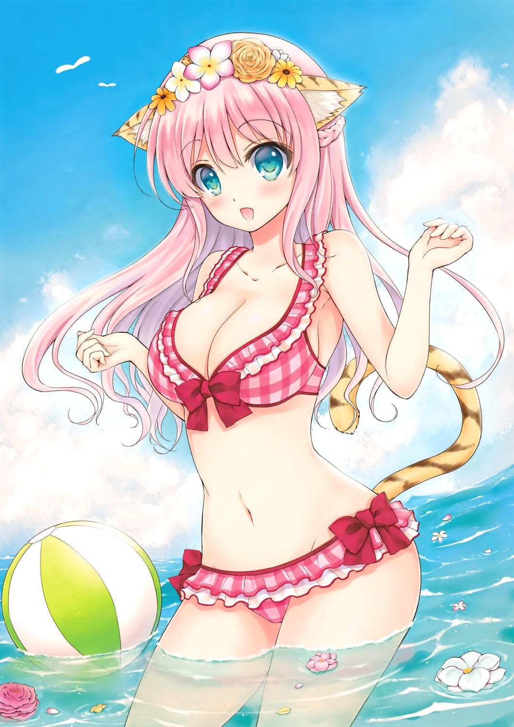 animal_ears, bikini, cleavage, crowe_(sugar-berry-syrup), swimsuits, tail, toranoana, wet