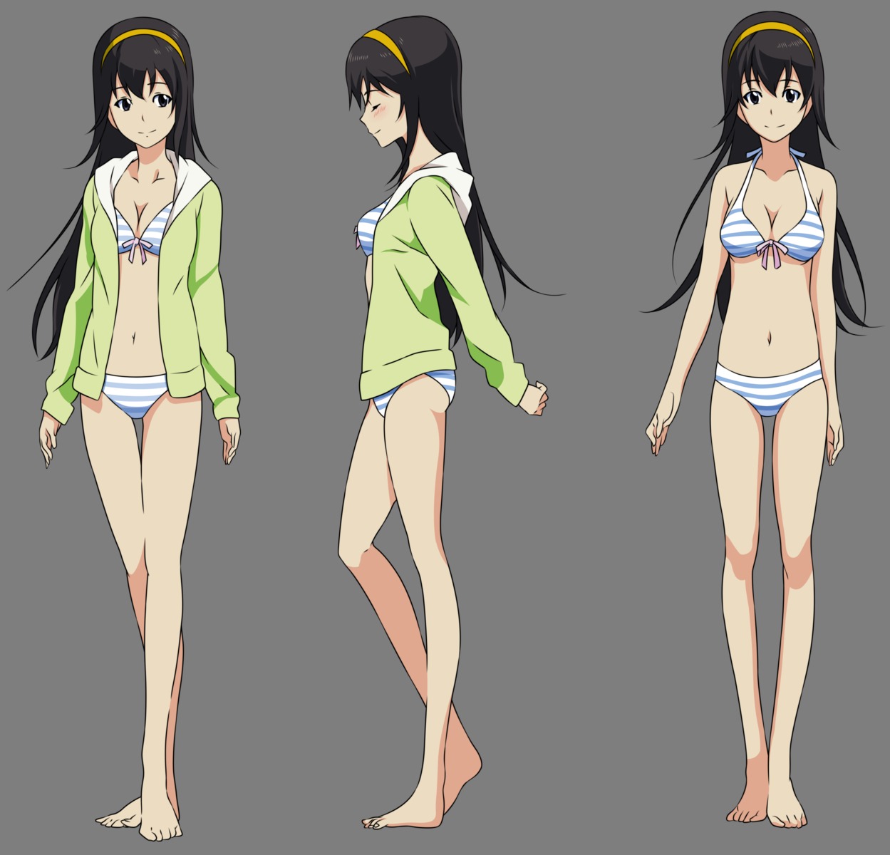 bikini, cleavage, harukawa_kahori, nerawareta_gakuen, open_shirt, swimsuits, transparent_png, vector_trace