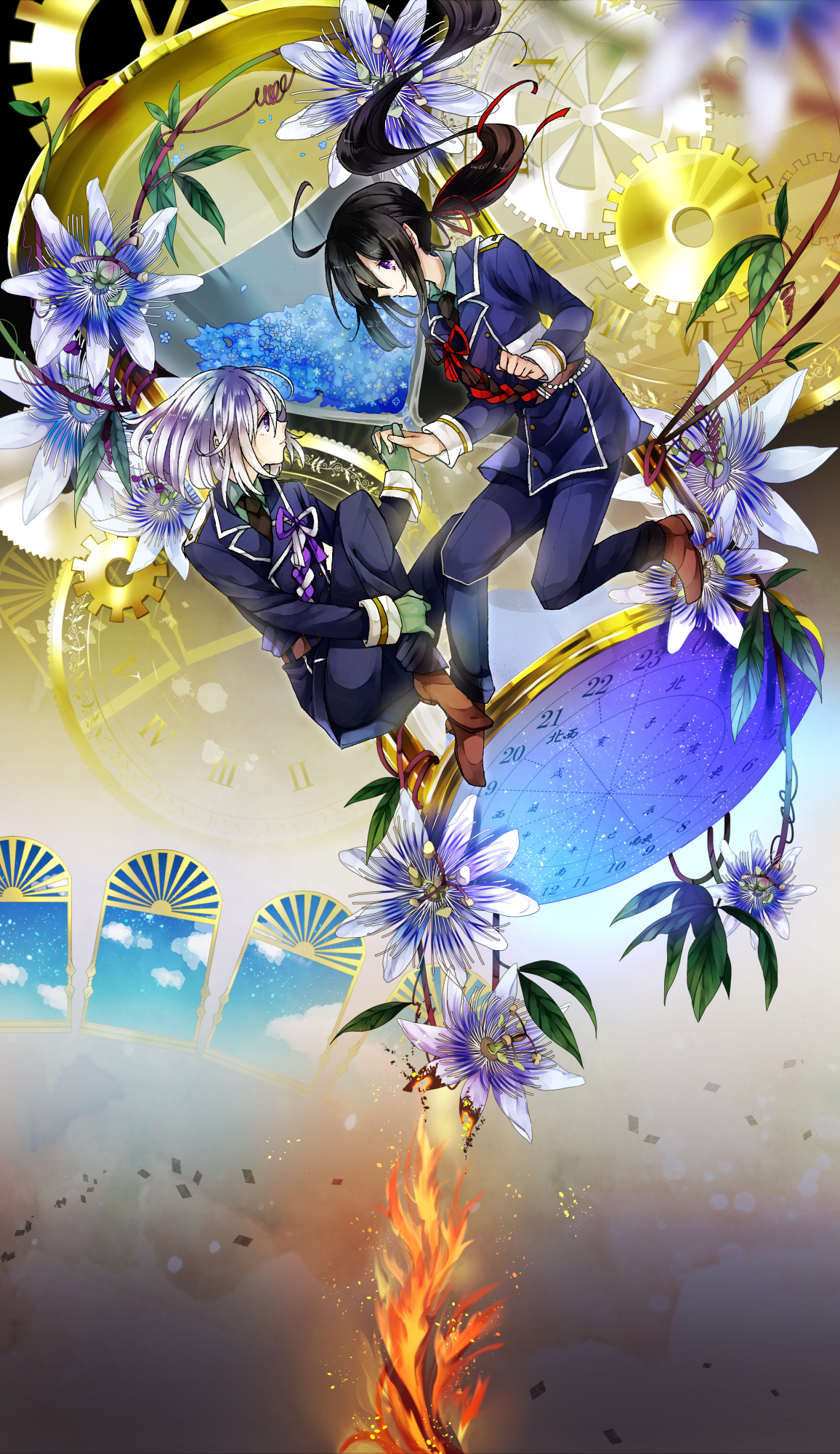 honebami_toushirou, male, namazuo_toushirou, nizakana_takaharu, touken_ranbu, uniform