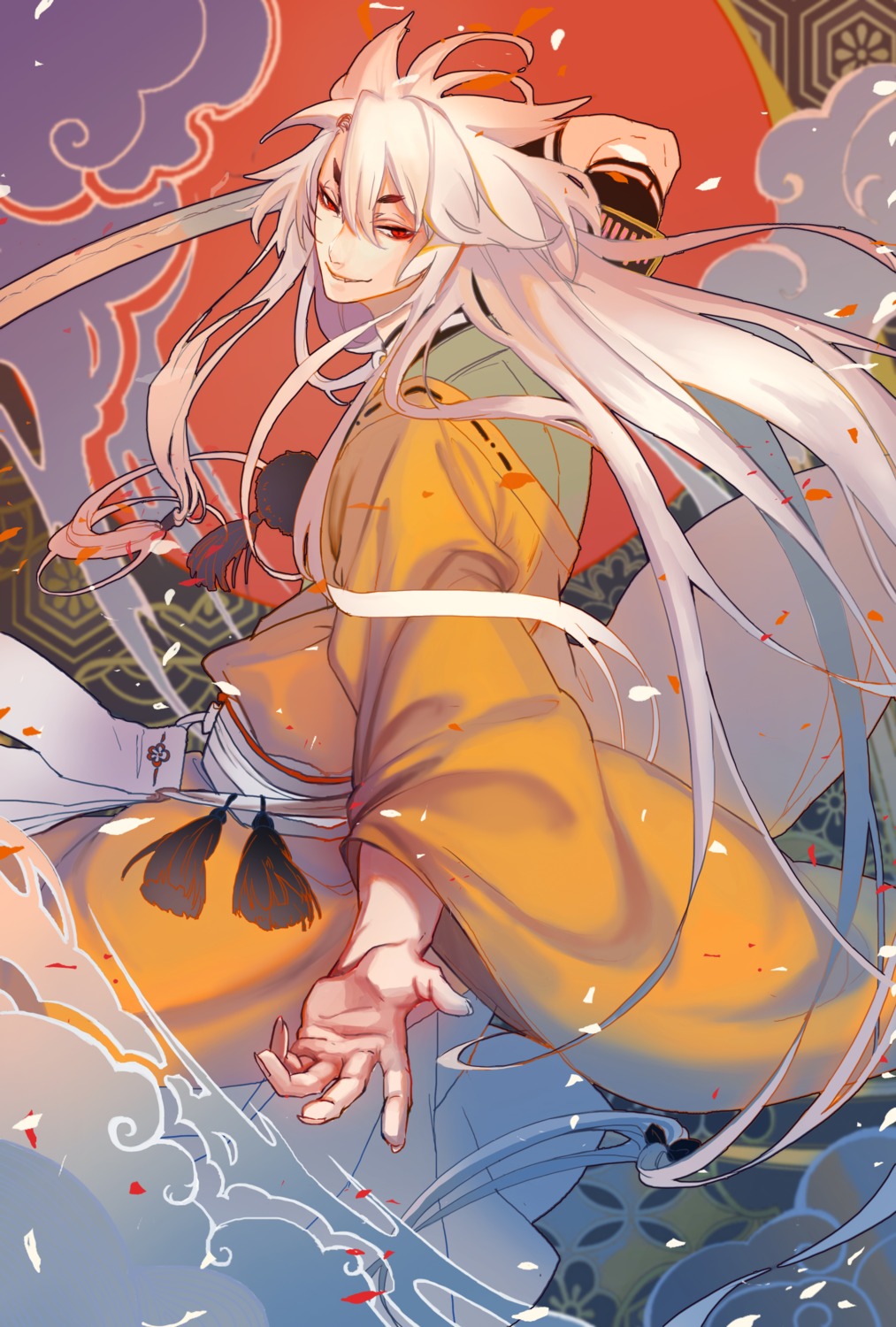 animal_ears, guan_tang_baozi, kogitsunemaru, male, sword, touken_ranbu