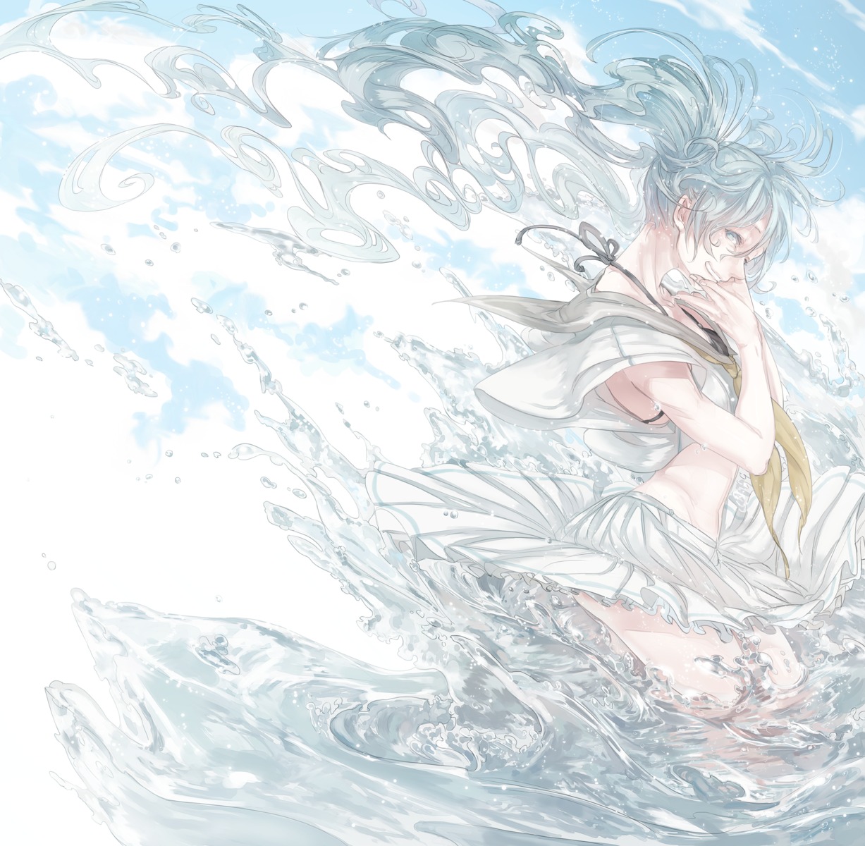 bikini_top, hatsune_miku, mizutamari_tori, swimsuits, vocaloid, wet