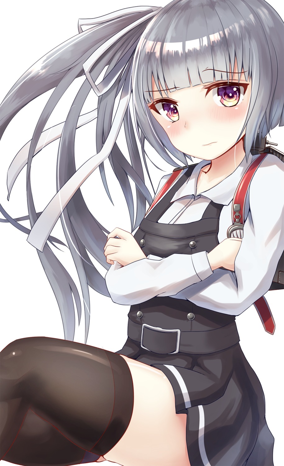 breast_hold, hamalu, kantai_collection, kasumi_(kancolle), seifuku, thighhighs