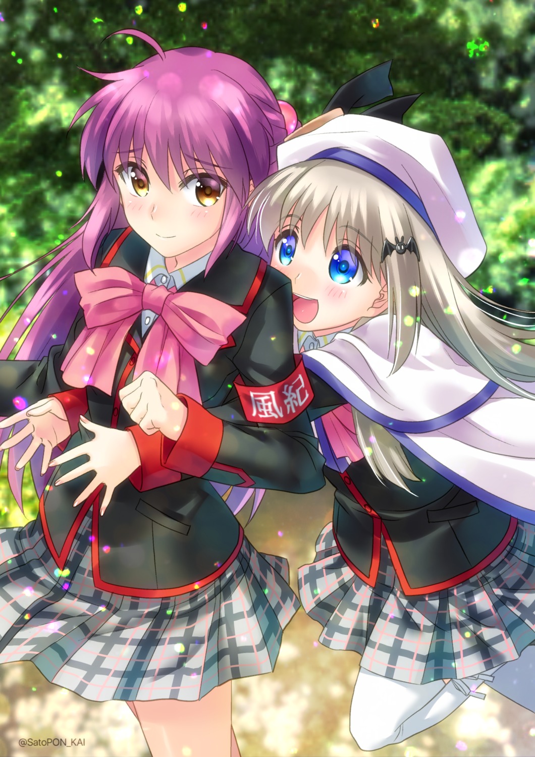 futaki_kanata, little_busters!, noumi_kudryavka, sato-pon, seifuku, thighhighs