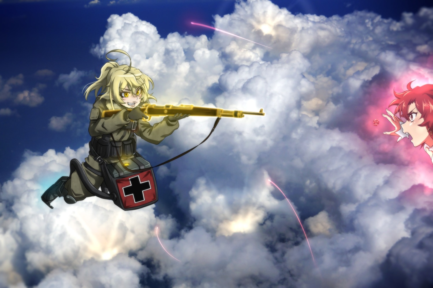 crossover, genya_(genya67), gun, izetta, shuumatsu_no_izetta, tanya_degurechaff, uniform, youjo_senki