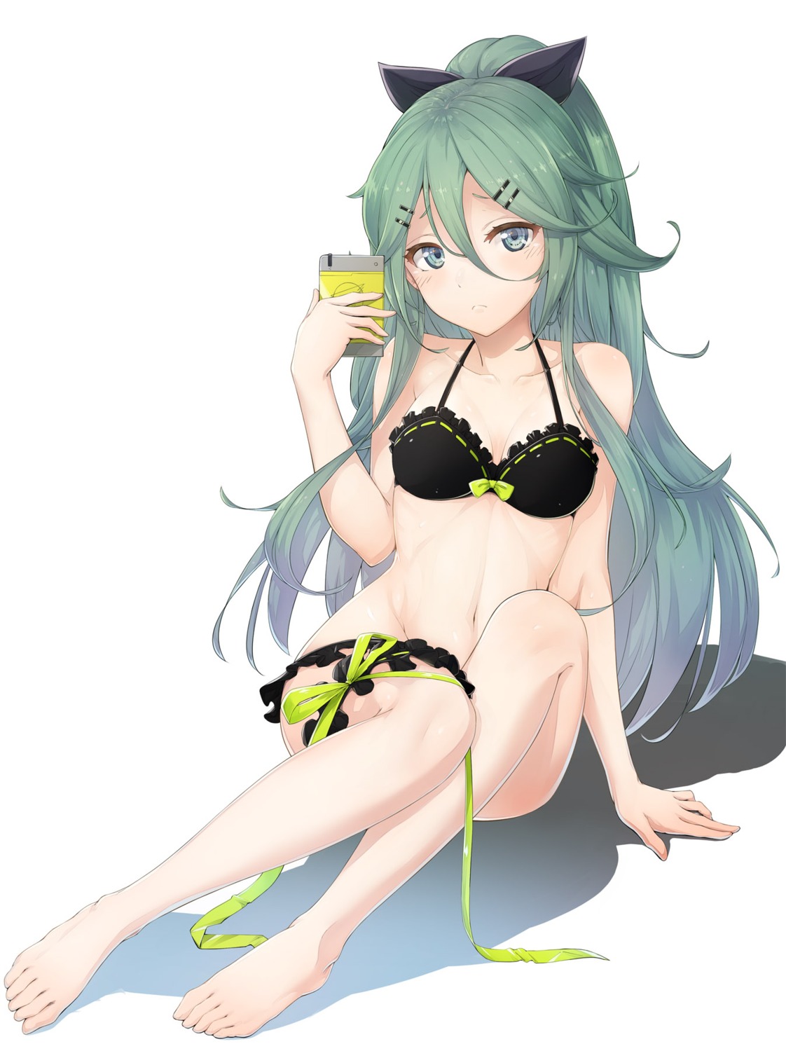 bikini, cleavage, feet, garter, kantai_collection, swimsuits, urigarasu, yamakaze_(kancolle)