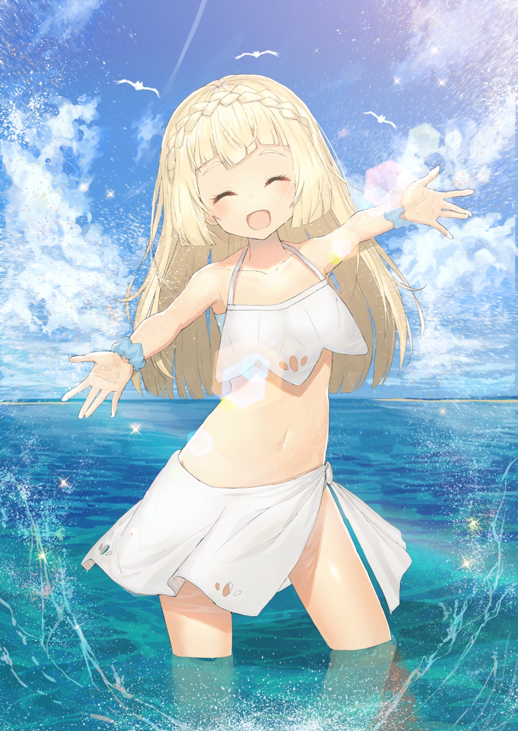 akamizuki_(akmzk), lillie_(pokemon), pokemon, pokemon_sm, pokemon_usum, wet