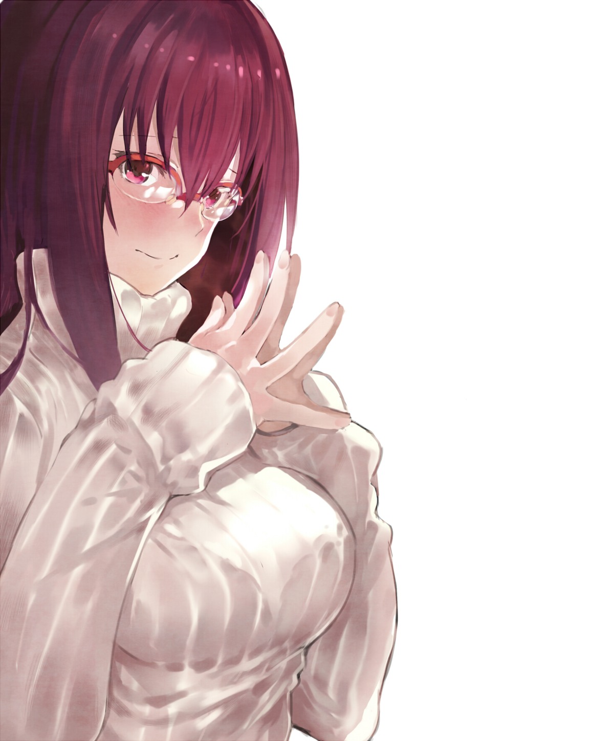 fate/grand_order, megane, scathach_(fate), sweater, tokopi