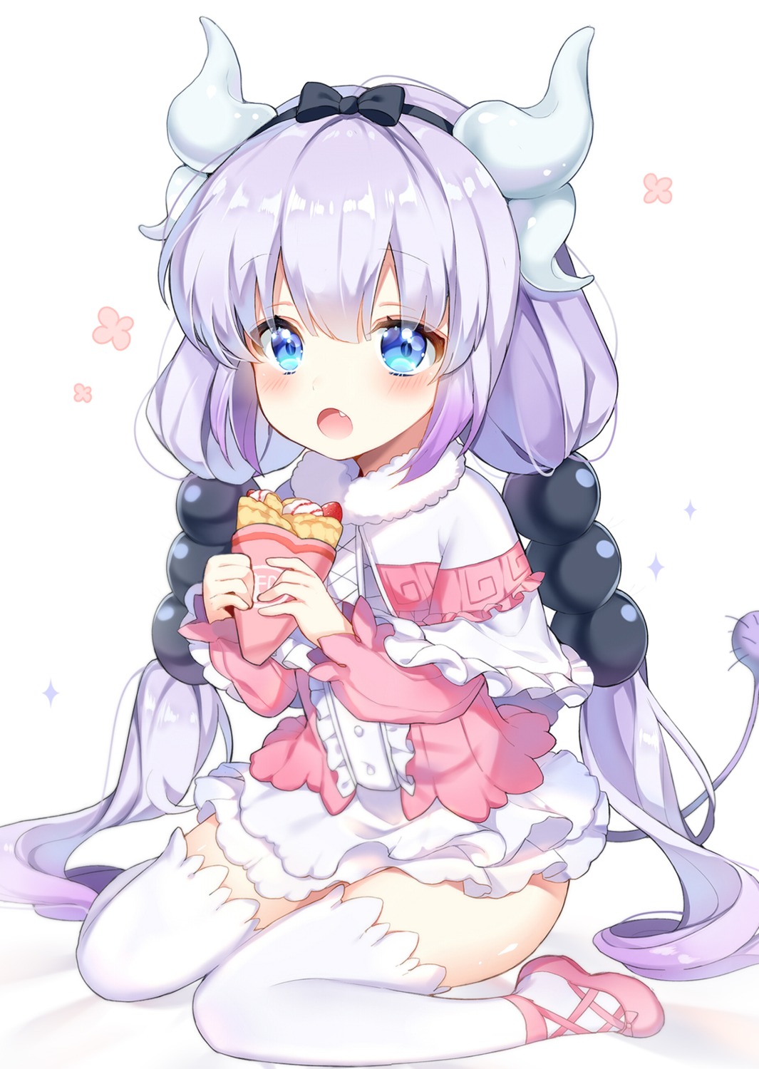 horns, kanna_kamui, kobayashi-san_chi_no_maidragon, pingo, tail, thighhighs
