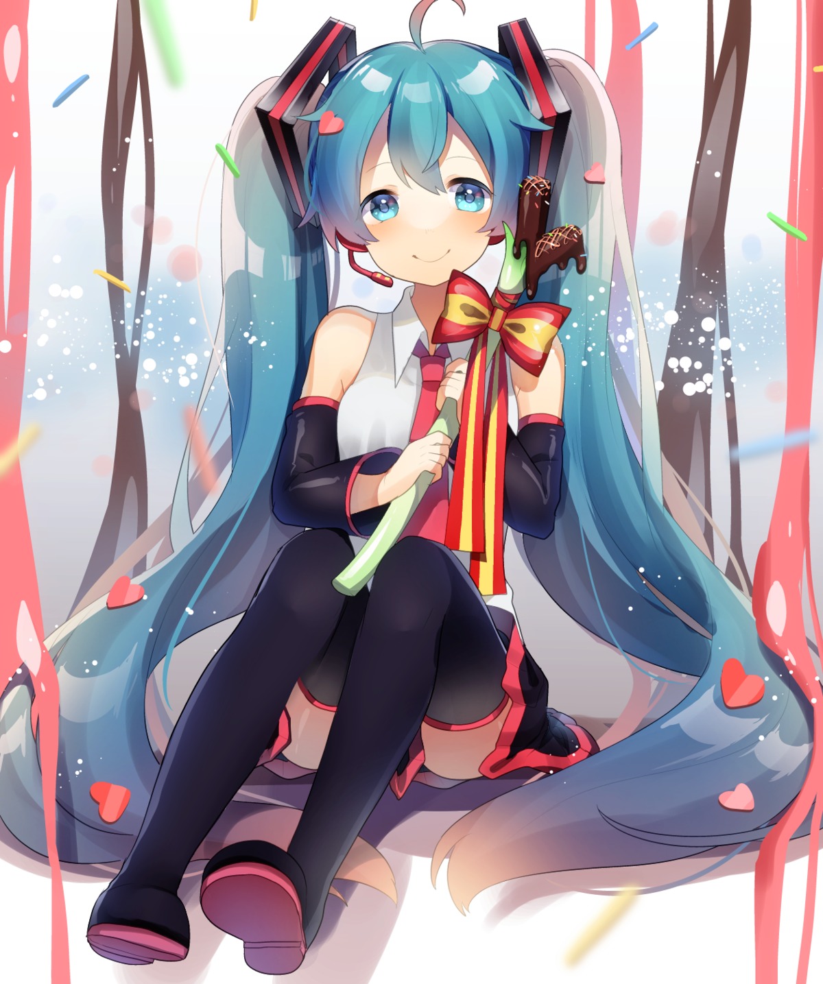 hatsune_miku, thighhighs, uiyuzo, valentine, vocaloid