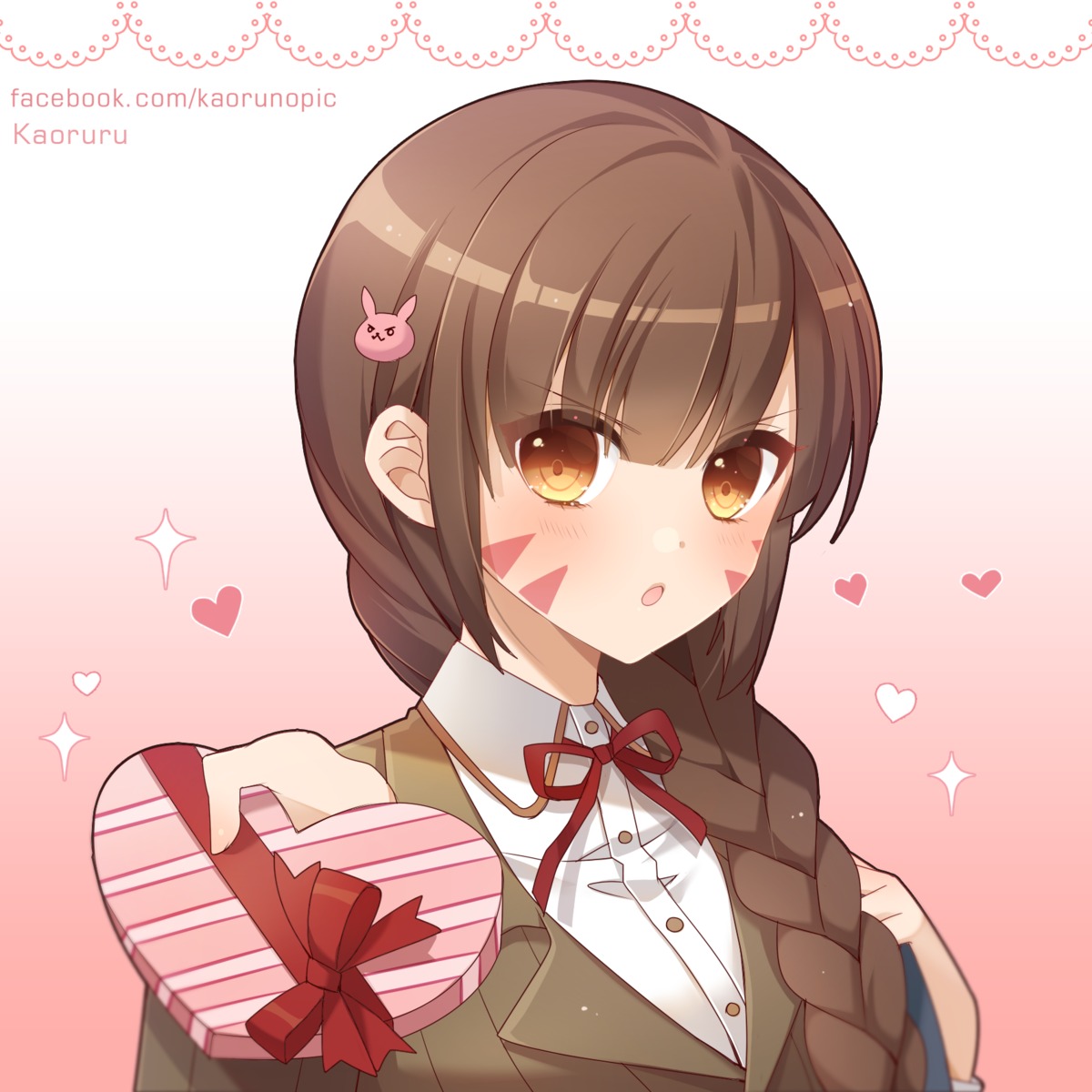 atobesakunolove, d.va, overwatch, seifuku, valentine