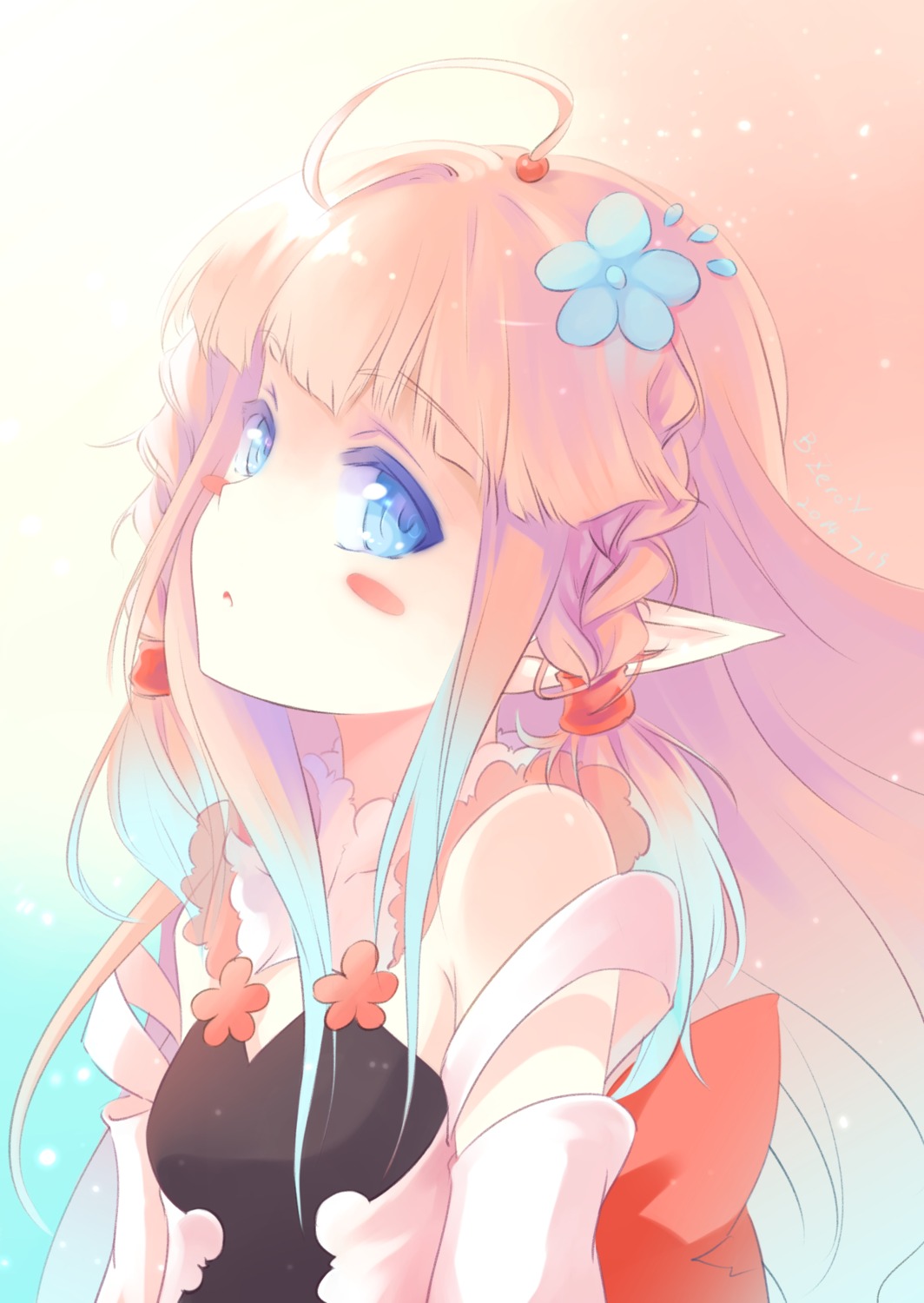 bzerox, cleavage, pointy_ears