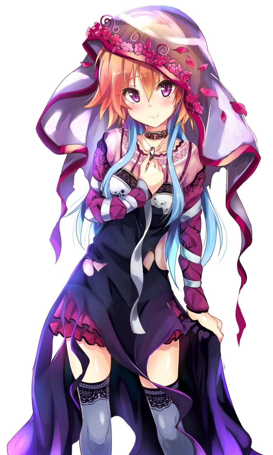 natsu_(anta_tte_hitoha), see_through, thighhighs, torn_clothes
