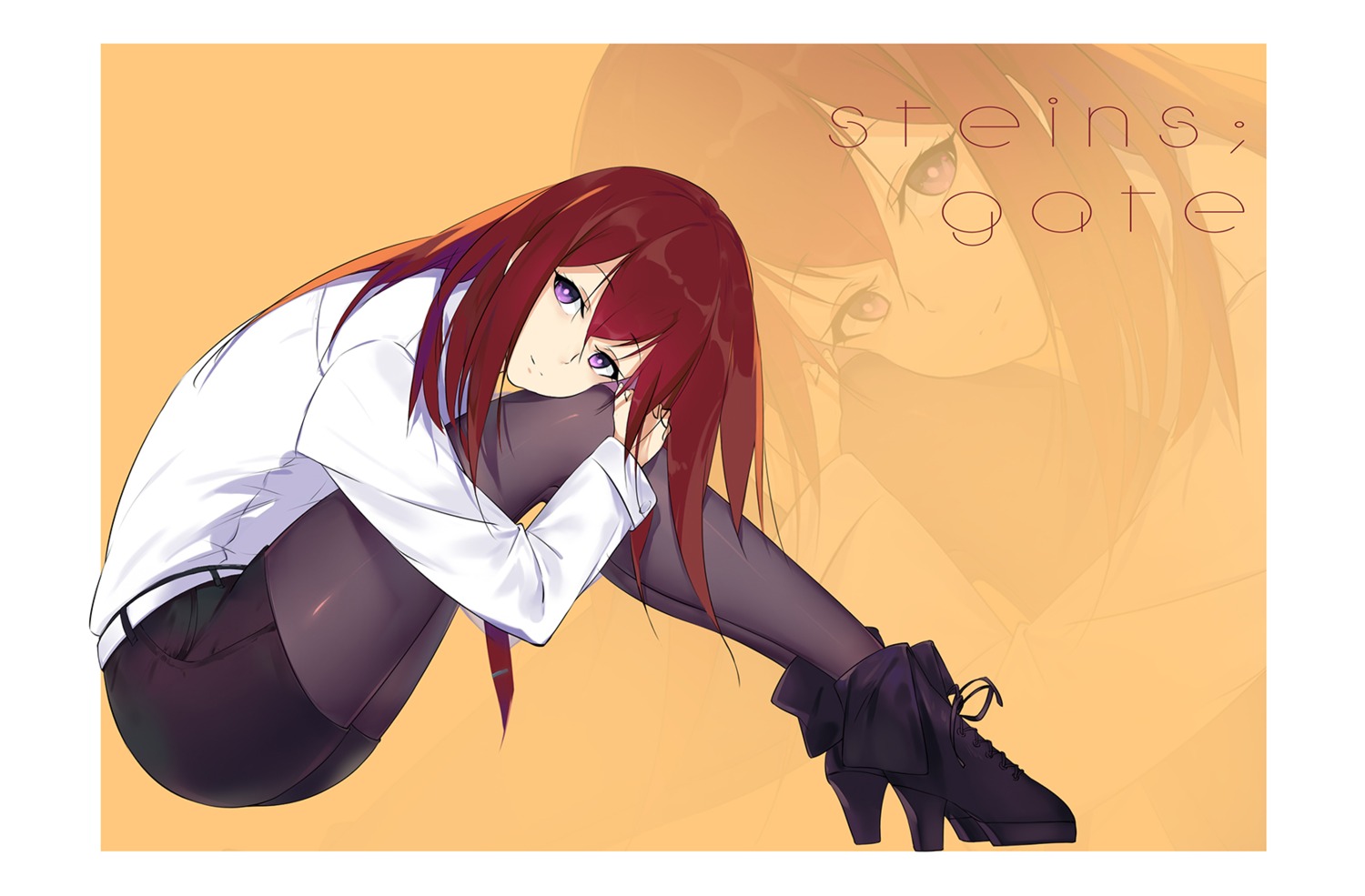 heels, makise_kurisu, pantyhose, steins;gate, wujia_xiaozi