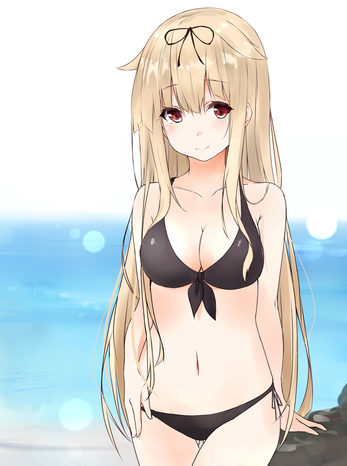 bikini, cleavage, kantai_collection, saku_(kudrove), swimsuits, yuudachi_(kancolle)